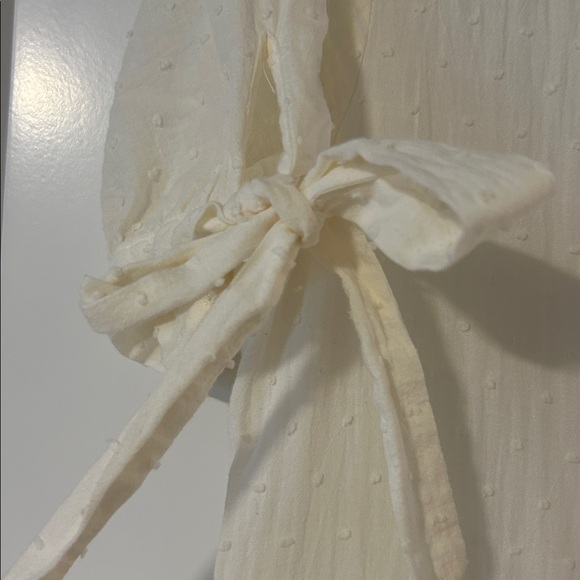 Madewell Swiss Dot Tie-Sleeve Tiered Midi Dress - Picture 8 of 11